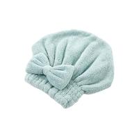 Générique Serviette de séchage Cheveux, enveloppe sèche absorbante avec Bouton, Bonnet Douche Bain Doux, tête Turban for Dame(Green)