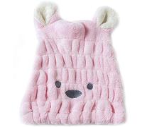 Générique Serviette Microfibre Cheveux absorbante - Bonnet pour Douche ou Piscine - sécher Les Cheveux de l'enfant, du bébé (Rose)