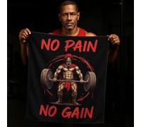 Générique Serviette Microfibre Musculation Fitness Gym - “No Pain No Gain” Motif Spartiate - Serviette Sport Homme Salle de Sport