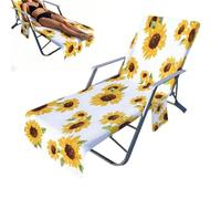 Générique Serviettes De,210 x 75 cm Antidérapant en Microfibre Absorbante - Serviette De avec Poches Latérales | pour Extérieur, Patio, Hôtel, Plage, Bronzage, Piscine, Vacances, Croisière et Voyage