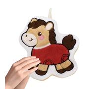 Générique Serviettes De Main Cheval,Torchon Accrochable Année du Cheval,Serviette de Cuisine en Polaire Accrochable 25x20 cm avec Boucle pour Nouvel an Chinois - pour Salle de Bain et Décoration