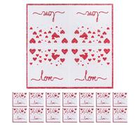 Générique Serviettes en Papier Jetables Love Impression Cœur Rouge pour Mariage et Saint-valentin, Papier Absorbant et Design Unique, Lot de 20pcs pour Fêtes et Anniversaires