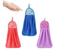 Générique Serviettes Main Douces,Lot de 3 lingettes Microfibre Corail avec Boucle | Serviette Main Séchage Rapide,pour Cuisine Douche Voyage Hôtel Dortoir Buanderie Crèche Appartement Salle De