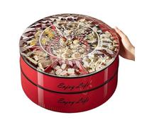 Générique Serving Tray - 7 Compartment Rotating Snack Box | Food Storage Container with Lid and Handle Rotating Multi Section Fruit Nut Candy Box for Serving, Party, Picnic, Wedding, Home, Kitchen