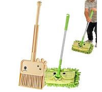 Générique Set Balai Et Pelle pour Enfant - Ensemble De 3 Pièces avec Balai Girafe, Serpillière Et Pelle, Jeu D'Imitation Ménager Éducatif pour Enfant D'Âge Préscolaire, 3-6 Ans (Vert)