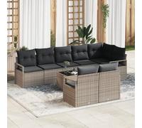 Générique Set canapé Jardin 8 pièces Coussins Noir Poly rotin,Canapés de Jardin,71.2KG-3346439