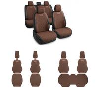 Générique Set Complet Housses de Siège Voiture pour Kia EV6 (2021-2024) sur Mesure, Protection Avant et Arrière Respirante t, Dos Antidérapant, Appuie-Tête Séparés(Marron)