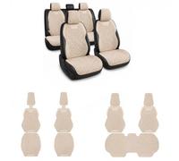 Générique Set Complet Housses de Siège Voiture pour Mercedes-Benz CLE (C236/A236) sur Mesure, Protection Avant et Arrière Respirante t, Dos Antidérapant, Appuie-Tête Séparés(Blanc crème)