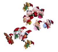 Générique Set de 11 Marionnettes à Doigts de Noël en Peluche pour Garçon et Filles, Éducatif pour Raconter des Histoires Animaux et Personnages Festifs