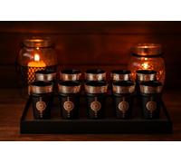 Générique Set de 12 Verres à Thé Marocains, Noir et Cuivre, Style Oriental avec Motifs Décoratifs Traditionnels