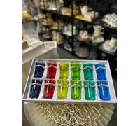 Générique Set de 12 Verres à Thé Orientaux Colorés - Verres en Cristal Coloré avec Bordure Argentée - Idéal pour Thé, Apéritifs ou Dégustation - Style Marocain/Oriental - Multicolore