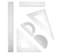 Générique Set de 2 Ensembles D'outils Mathématiques Règle Droite et Rapporteur Géométrique en Ps, Surface Lisse, Résistant, pour Saison Scolaire et Dessin