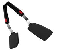 Générique Set de 2 Spatules en Silicone et Acier Résistantes la Chaleur pour Crêpes et Plancha, Ustensiles Polyvalents et Réutilisables Cuisine Antiadhésive