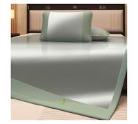 Générique Set De 3 Pièces en Soie De Glace avec Surmatelas Rafraîchissant Et Taies d'oreiller, Tapis De Sommeil Pliable for Confort Estival(Gray,150 * 200cm)