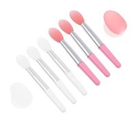 Générique Set de 8 Applicateurs pour Masque à Lèvres en Silicone Manches Ergonomiques 2 Pinceaux Blancs à Tête Semi-Transparente et 2 Pinceaux Roses à Tête Rouge Semi-Transparente