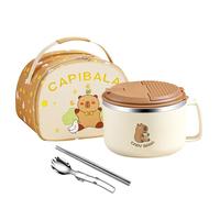 Générique Set De Bols Ramen - Bol Soupe Capybara 1300cl Onde | Vaisselle Mignonne Portable Pour Repas Quotidiens - Maison Bureau École Dortoir Appartement Voyage