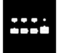 Générique Set de bouchons anti-poussière en silicone 8-en-1 console de jeu pour Switch 2, bouchons anti-poussière Protecteur de poussière console pour Switch2 Accessoires (Blanc)