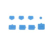 Générique Set de bouchons anti-poussière en silicone 8-en-1 console de jeu pour Switch 2, bouchons anti-poussière Protecteur de poussière console pour Switch2 Accessoires (Bleu)