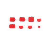 Générique Set de bouchons anti-poussière en silicone 8-en-1 console de jeu pour Switch 2, bouchons anti-poussière Protecteur de poussière console pour Switch2 Accessoires (Rouge)