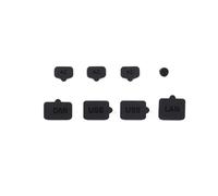 Générique Set de bouchons anti-poussière en silicone 8-en-1 console de jeu pour Switch 2, bouchons anti-poussière Protecteur de poussière console pour Switch2 Accessoires (Noir)
