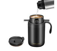 Générique Set De Café Filtre | Récipient Isotherme Portable En Acier Inoxydable Avec Poignée,Petite Cafetière - Pour Voyage Randonnée Voiture Café Jardin D'Hiver Quotidien Intérieur Fête