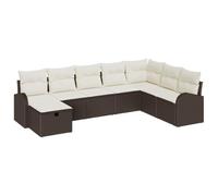Générique Set de canapé de Jardin 8 pièces avec Coussins Marron Poly Rattan,Canapés de Jardin,60.8KG-3359127