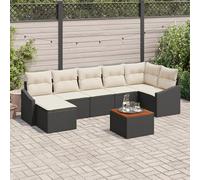 Générique Set de Canapé de Jardin 8 Pièces avec Coussins Noir Poly Rotin Acacia,Canapés de Jardin,60.4KG-3347859