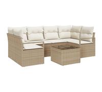 Générique Set de canapé de Jardin de 7 pièces avec Coussins en Poly rotin Beige,Canapés de Jardin,63KG-3354950