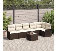 Générique Set de canapés de Jardin 6 pièces avec Coussins en Poly Rattan Gris,Canapés de Jardin,54.6KG-3345388