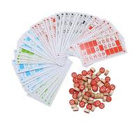 Générique Set de de Bingo Éducatifs Amusants en Bois | Ensemble de x Familiaux Bingo et Échecs pour Adultes pour Anniversaire Noël en Groupe Soirée Fête Maison École Rassemblement
