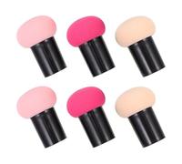 Générique Set de Éponges à Maquillage Outil Précis Lot de 6 Tête de Champignon Double Usage Éponge Cosmétique Humide et Sèche pour Fond de Teint pour Maquillage Visage et Yeux