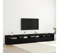 Générique Set de Meubles TV en 3 pièces avec lumières LED Chêne Noir Bois d'ingénierie,Meubles TV,51.3KG-3332509