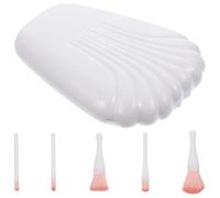 Générique Set de Pinceaux de Maquillage 5 Pièces Portable avec Miroir et Étui de Rangement, Nylon Doux, Léger et Facile à Transporter pour Se Maquiller en Voyage