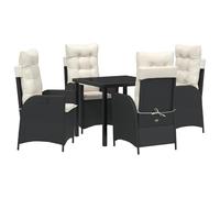 Générique Set de Repas de Jardin de 5 pièces avec Coussins en Poly Rattan Noir,Chaises de Jardin,55.6KG-3380478