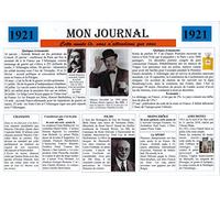 Générique Set de Table année 1921 - Mon Journal - plastifié - Année de Naissance ou Anniversaire