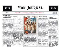 Générique Set de Table année 1924 - Mon Journal - plastifié - Année de Naissance ou Anniversaire - Idéal pour Cadeau