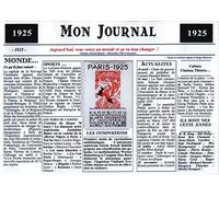Générique Set de Table année 1925 - Mon Journal - plastifié - Année de Naissance ou Anniversaire - Idéal pour Cadeau
