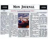 Générique Set de Table année 1928 - Mon Journal - plastifié - Année de Naissance ou Anniversaire - Idéal pour Cadeau