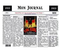 Générique Set de Table année 1933 - Mon Journal - plastifié - Année de Naissance ou Anniversaire - Idéal pour Cadeau