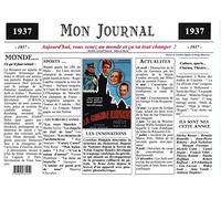 Générique Set de Table année 1937 - Mon Journal - plastifié - Année de Naissance ou Anniversaire - Idéal pour Cadeau