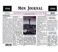 Générique Set de Table année 1944 - Mon Journal - plastifié - Année de Naissance ou Anniversaire - Idéal pour Cadeau