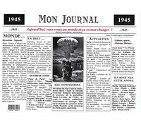 Générique Set de Table année 1945 - Mon Journal - plastifié - Année de Naissance ou Anniversaire - Idéal pour Cadeau