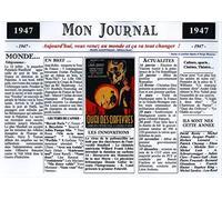 Générique Set de Table année 1947 - Mon Journal - plastifié - Année de Naissance ou Anniversaire - Idéal pour Cadeau