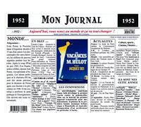 Générique Set de Table année 1952 - Mon Journal - plastifié - Année de Naissance ou Anniversaire - Idéal pour Cadeau