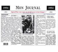 Générique Set de Table année 1954 - Mon Journal - plastifié - Année de Naissance ou Anniversaire - Idéal pour Cadeau