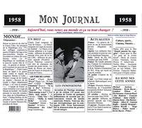 Générique Set de Table année 1958 - Mon Journal - plastifié - Année de Naissance ou Anniversaire - Idéal pour Cadeau