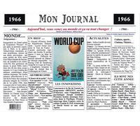 Générique Set de Table année 1966 - Mon Journal - plastifié - Année de Naissance ou Anniversaire - Idéal pour Cadeau