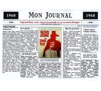 Générique Set de Table année 1968 - Mon Journal - plastifié - Année de Naissance ou Anniversaire - Idéal pour Cadeau