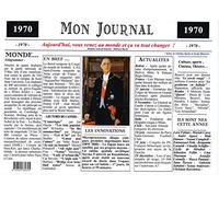 Générique Set de Table année 1970 - Mon Journal - plastifié - Année de Naissance ou Anniversaire - Idéal pour Cadeau