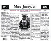 Générique Set de Table année 1975 - Mon Journal - plastifié - Année de Naissance ou Anniversaire - Idéal pour Cadeau